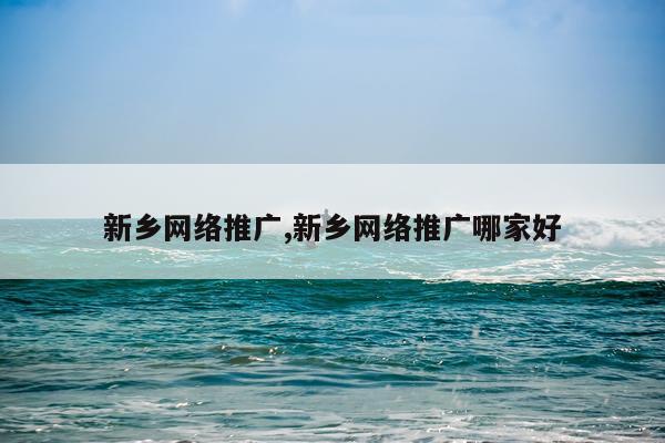 新乡网络推广,新乡网络推广哪家好