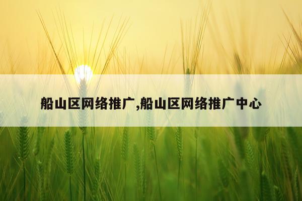 船山区网络推广,船山区网络推广中心