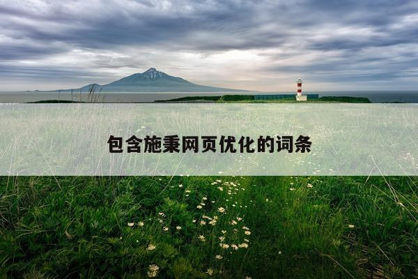 包含施秉网页优化的词条