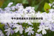 牛牛游戏通关方法的简单介绍