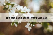 菜鱼熬汤是怎么做的呢,才鱼煲汤怎么做