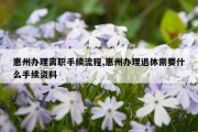 惠州办理离职手续流程,惠州办理退休需要什么手续资料