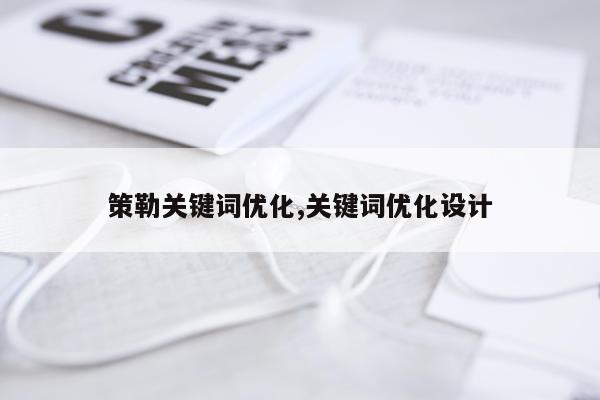 策勒关键词优化,关键词优化设计