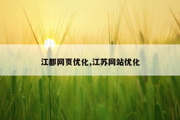 江都网页优化,江苏网站优化