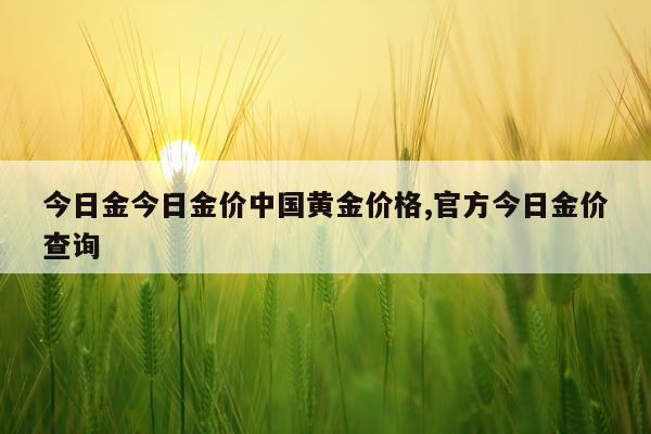 今日金今日金价中国黄金价格,官方今日金价查询