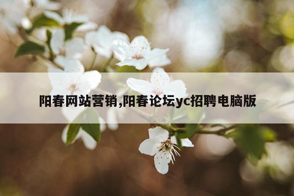 阳春网站营销,阳春论坛yc招聘电脑版