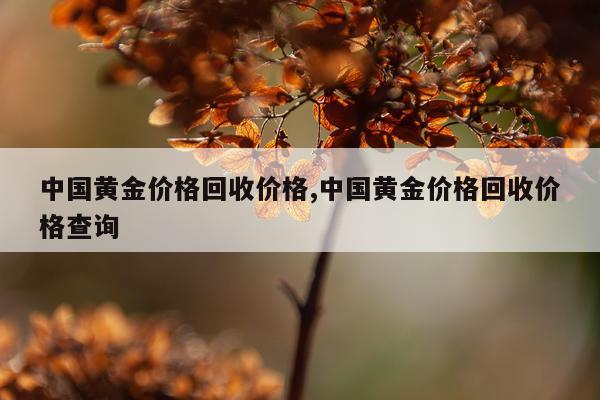 中国黄金价格回收价格,中国黄金价格回收价格查询