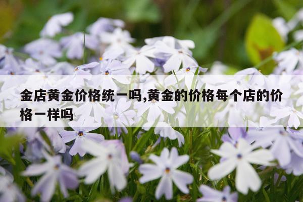 金店黄金价格统一吗,黄金的价格每个店的价格一样吗