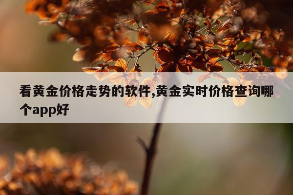 看黄金价格走势的软件,黄金实时价格查询哪个app好