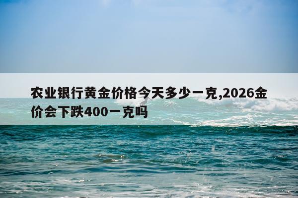 农业银行黄金价格今天多少一克,2026金价会下跌400一克吗