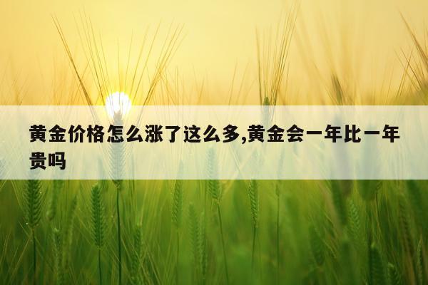 黄金价格怎么涨了这么多,黄金会一年比一年贵吗