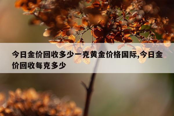 今日金价回收多少一克黄金价格国际,今日金价回收每克多少