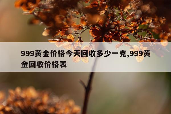 999黄金价格今天回收多少一克,999黄金回收价格表