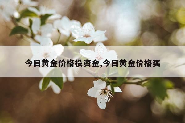 今日黄金价格投资金,今日黄金价格买