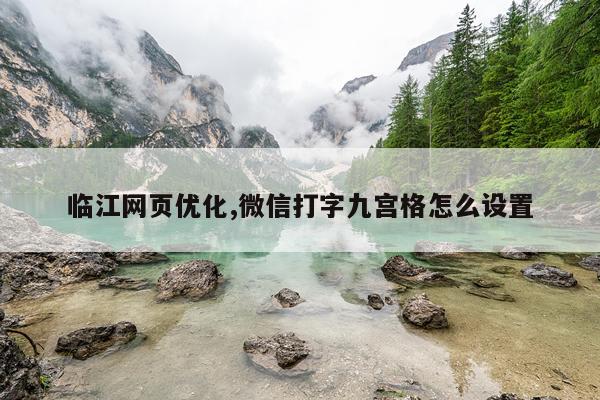 临江网页优化,微信打字九宫格怎么设置