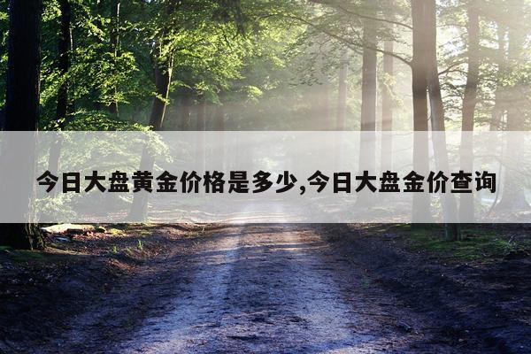 今日大盘黄金价格是多少,今日大盘金价查询