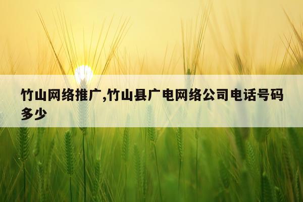 竹山网络推广,竹山县广电网络公司电话号码多少