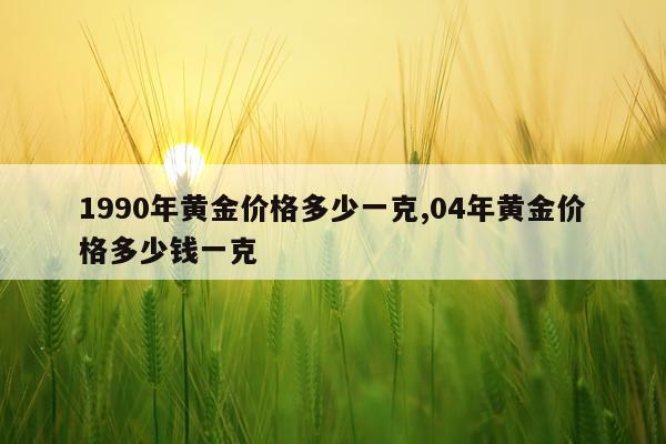 1990年黄金价格多少一克,04年黄金价格多少钱一克