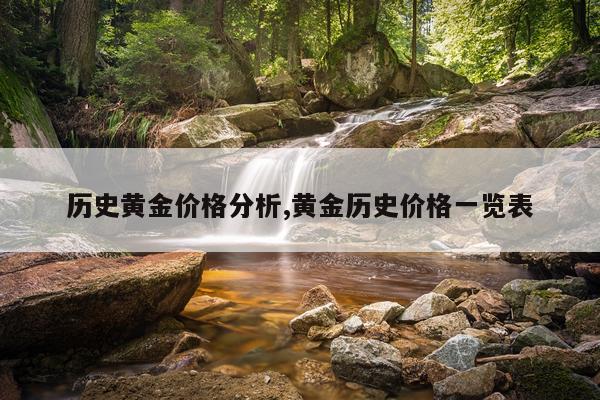历史黄金价格分析,黄金历史价格一览表