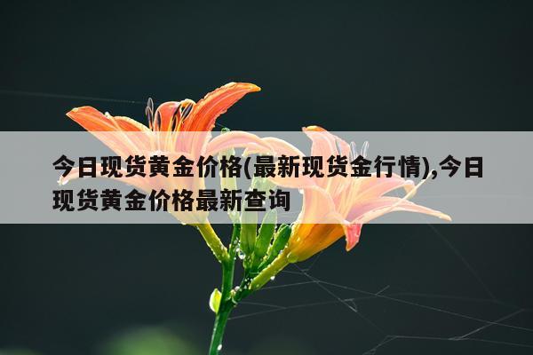 今日现货黄金价格(最新现货金行情),今日现货黄金价格最新查询