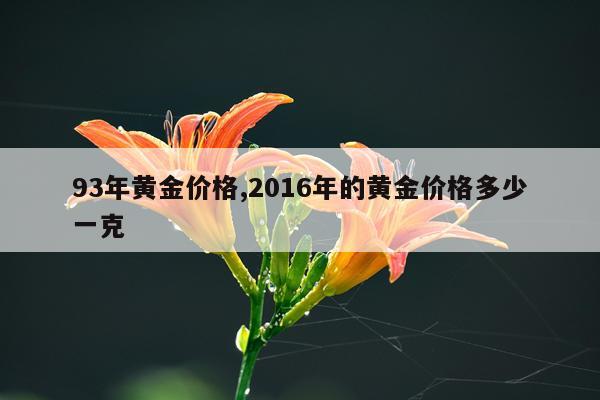 93年黄金价格,2016年的黄金价格多少一克