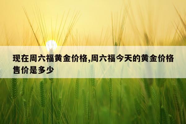 现在周六福黄金价格,周六福今天的黄金价格售价是多少