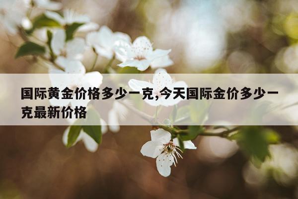 国际黄金价格多少一克,今天国际金价多少一克最新价格