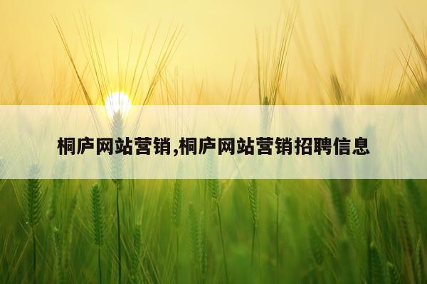 桐庐网站营销,桐庐网站营销招聘信息