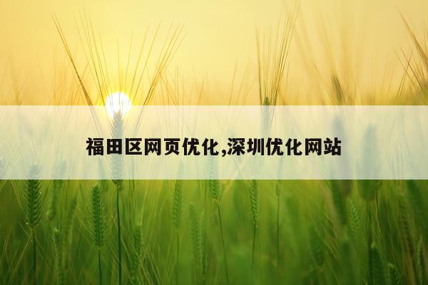 福田区网页优化,深圳优化网站