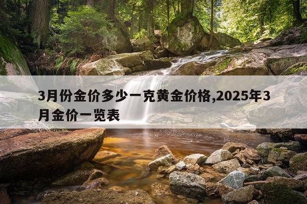 3月份金价多少一克黄金价格,2025年3月金价一览表