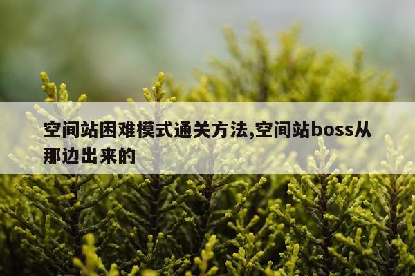 空间站困难模式通关方法,空间站boss从那边出来的