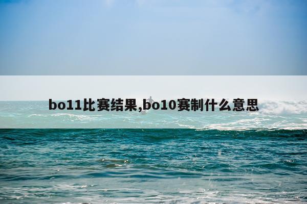 bo11比赛结果,bo10赛制什么意思