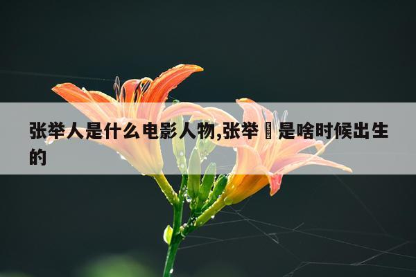 张举人是什么电影人物,张举沶是啥时候出生的