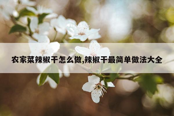 农家菜辣椒干怎么做,辣椒干最简单做法大全
