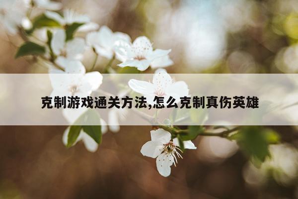 克制游戏通关方法,怎么克制真伤英雄