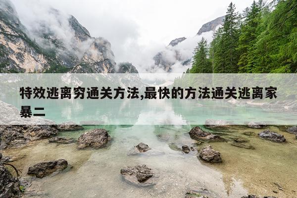 特效逃离穷通关方法,最快的方法通关逃离家暴二