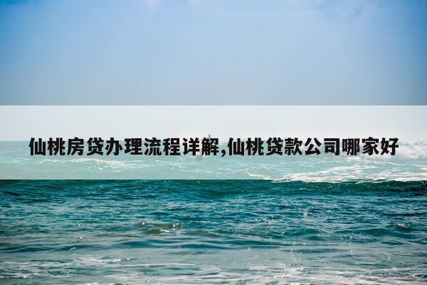 仙桃房贷办理流程详解,仙桃贷款公司哪家好