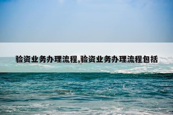 验资业务办理流程,验资业务办理流程包括