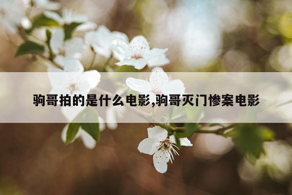 驹哥拍的是什么电影,驹哥灭门惨案电影