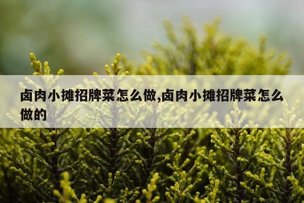 卤肉小摊招牌菜怎么做,卤肉小摊招牌菜怎么做的