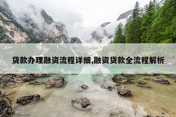 贷款办理融资流程详细,融资贷款全流程解析