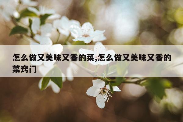 怎么做又美味又香的菜,怎么做又美味又香的菜窍门