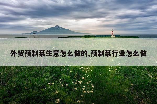 外贸预制菜生意怎么做的,预制菜行业怎么做